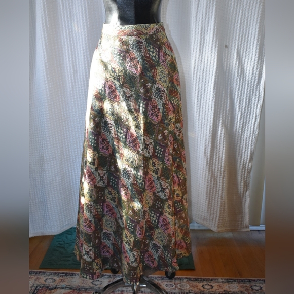Vintage Dresses & Skirts - Multicolor Patchwork Maxi Skirt